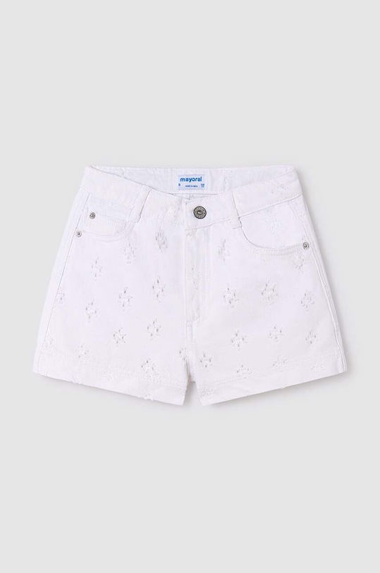Dětské bavlněné šortky Mayoral 6269.8D.Junior.PPYH bílá SS24