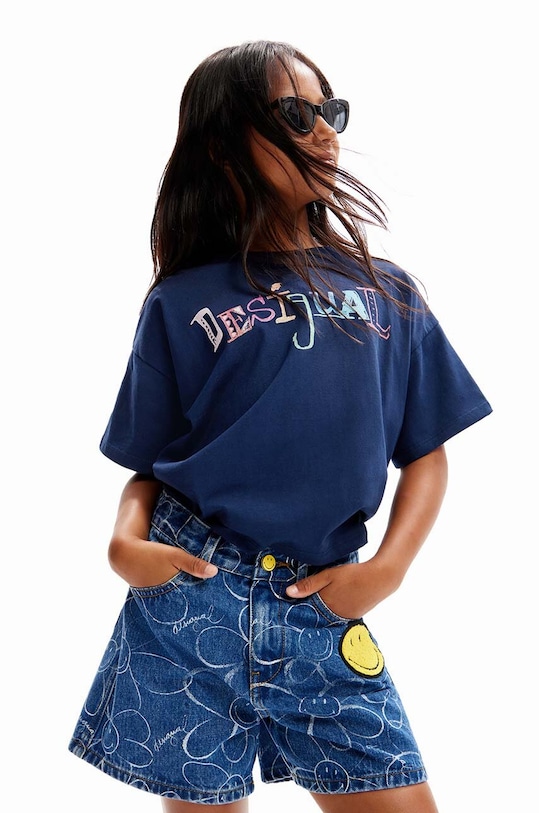 Desigual szorty jeansowe dziecięce casual niebieski 24SGDD03