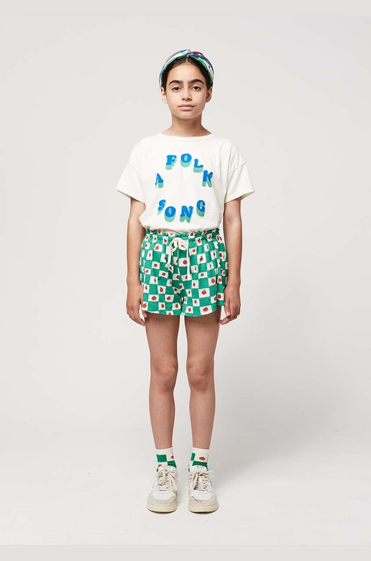 Bobo Choses pantaloni scurți din bumbac pentru copii casual verde 124AC063