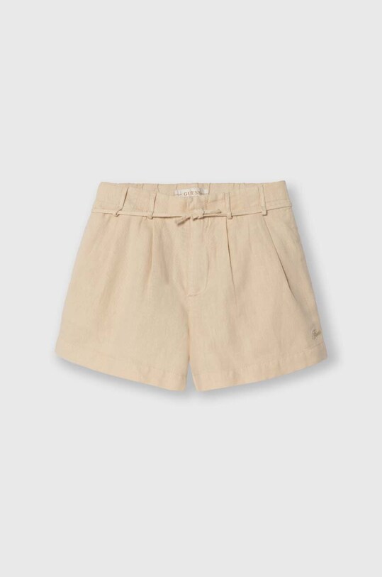 Guess szorty z domieszką lnu dziecięce casual beżowy J4GD15.WG5G0.PPYH