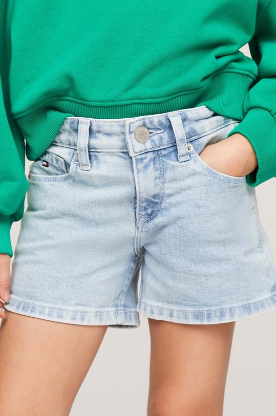 Dziewczynka Tommy Hilfiger szorty jeansowe dziecięce KG0KG07917.128.176.PPYH niebieski