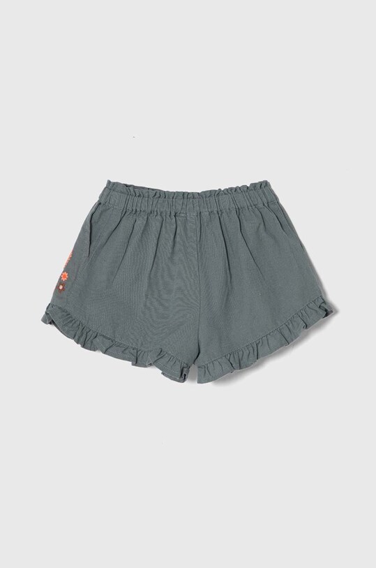 Дитячі шорти з домішкою льону zippy 3105984601 зелений SS24