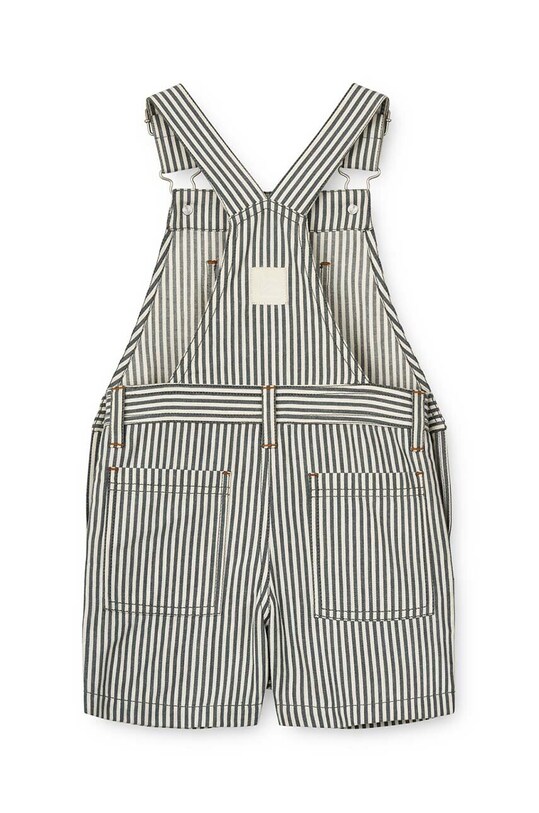 Хлопчик Дитячий бавовняний комбінезон Liewood Venedict Stripe Dungaree LW18846 блакитний