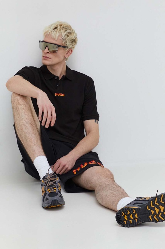 Pamučne kratke hlače HUGO 50504826 crna SS24