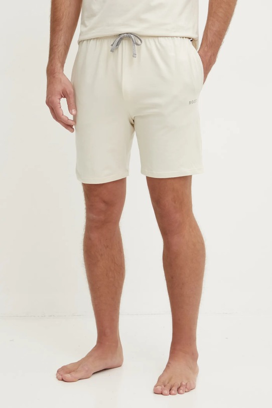 BOSS pantaloni scurți de lounge Mix&Match Short CW tricotaj bej 50515314