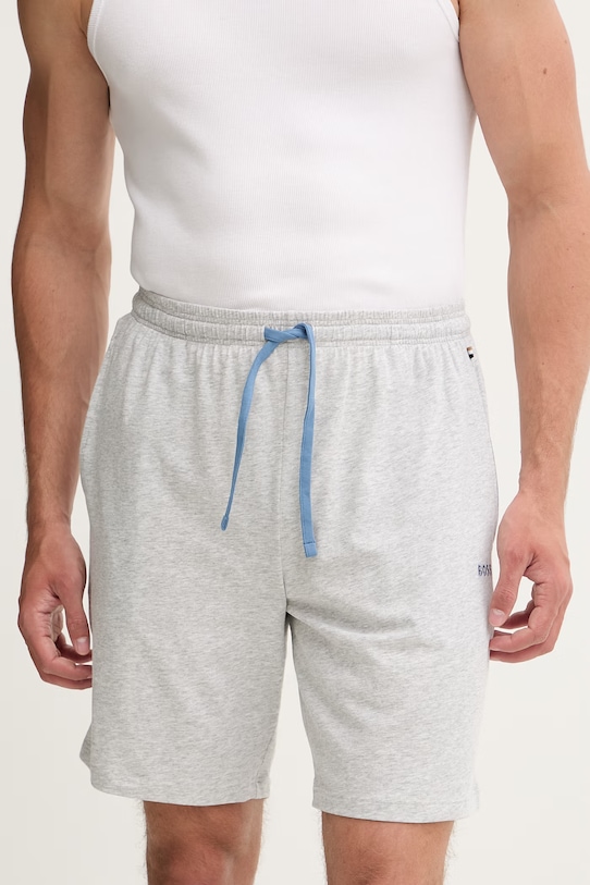 BOSS loungewear šortky pánské bavlněné s elastanem Mix&Match Short CW šedá 50515314