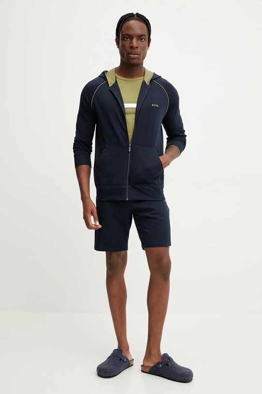 BOSS hosszú férfi sortok pamut elasztánnal Mix&Match Short CW 50515314 sötétkék SS26