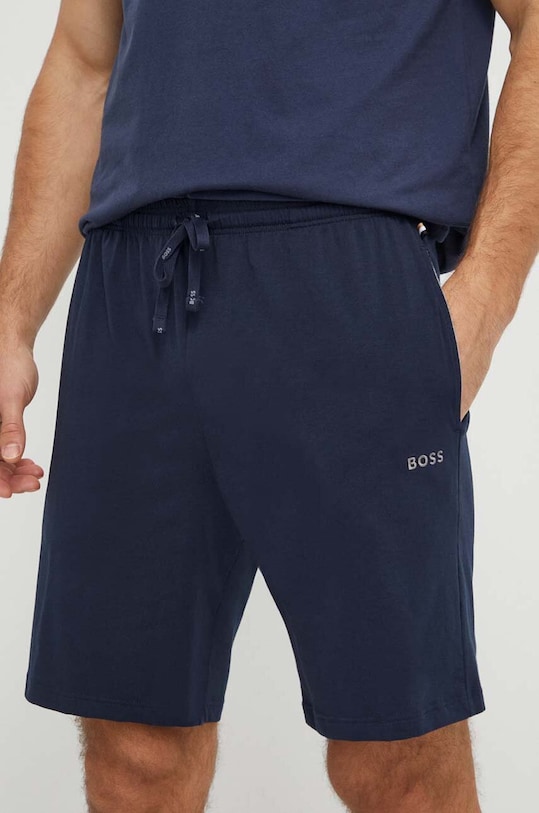 BOSS pantaloni scurți de lounge tricotaj bleumarin 50515367