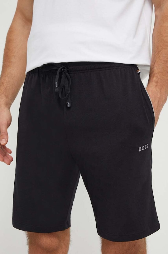BOSS pantaloni scurți de lounge tricotaj negru 50515367