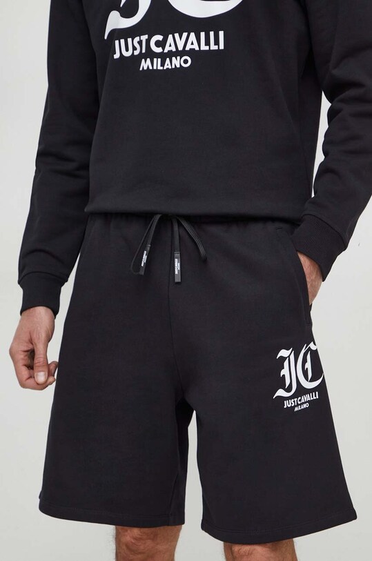 Just Cavalli szorty bawełniane z elastanem czarny 76OADE00.CF100