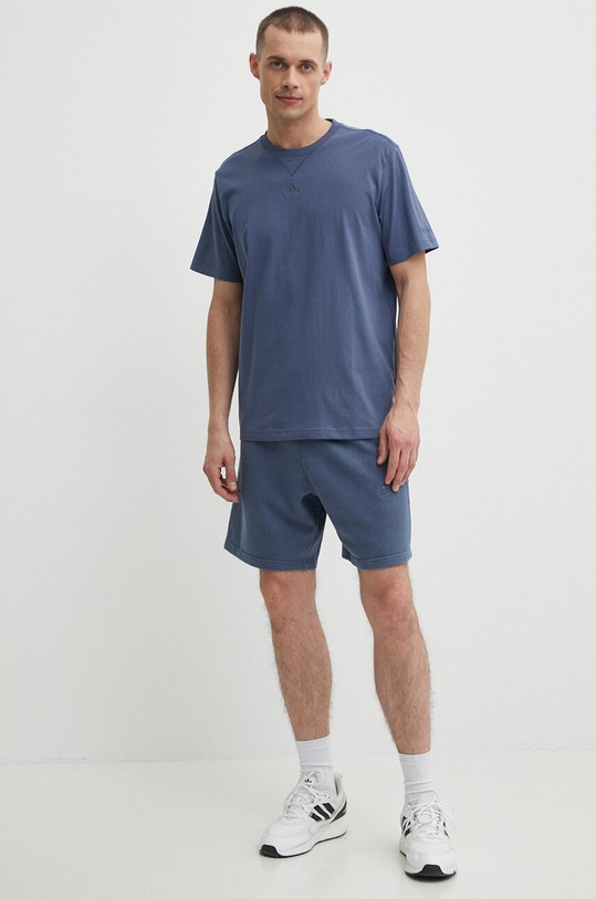 Βαμβακερό σορτσάκι adidas IR5259 μπλε SS24