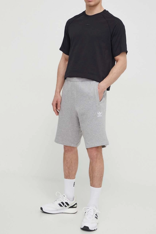 adidas Originals pantaloni scurți din bumbac Essential melanj gri IR6848