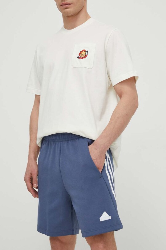 adidas pantaloni scurti tricotaj albastru IR9199