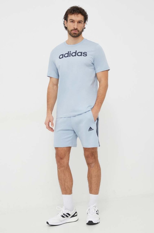 Pamučne kratke hlače adidas IS1340 plava SS24