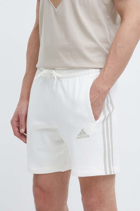 adidas pantaloncini in cotone maglia beige IS1344