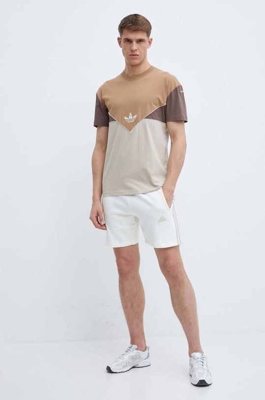 adidas pantaloncini in cotone IS1344 beige SS24