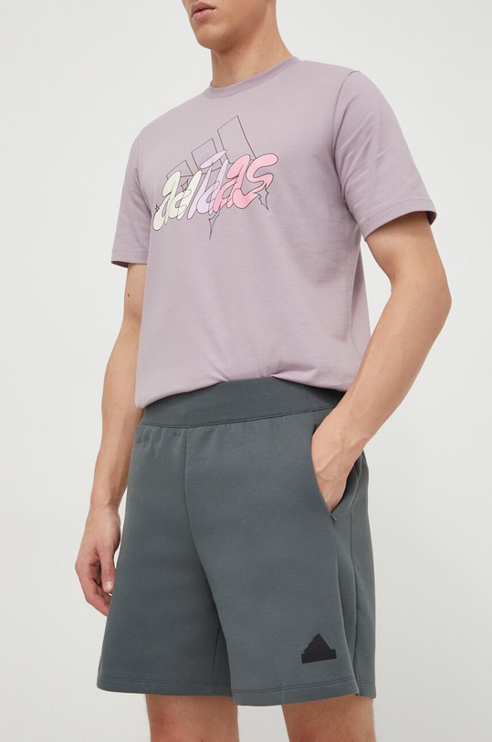 adidas pantaloni scurți Z.N.E tricotaj gri IS8359