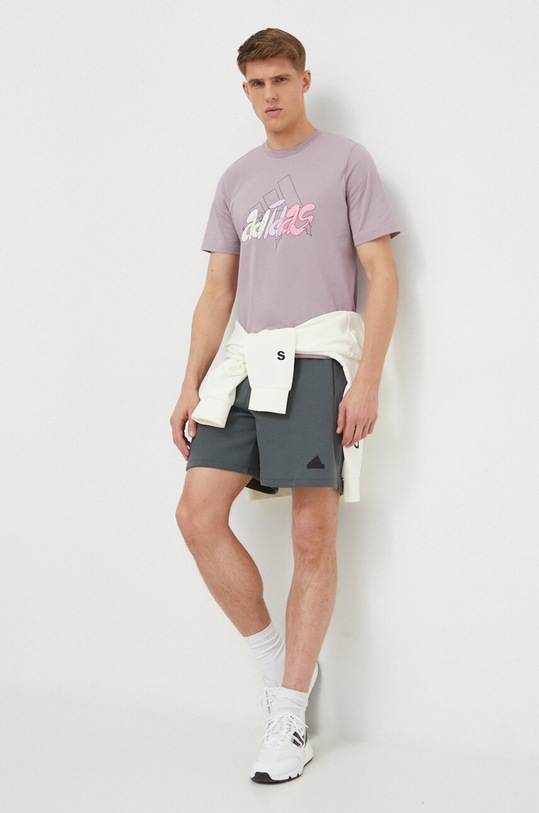 adidas pantaloni scurți Z.N.E IS8359 gri SS24