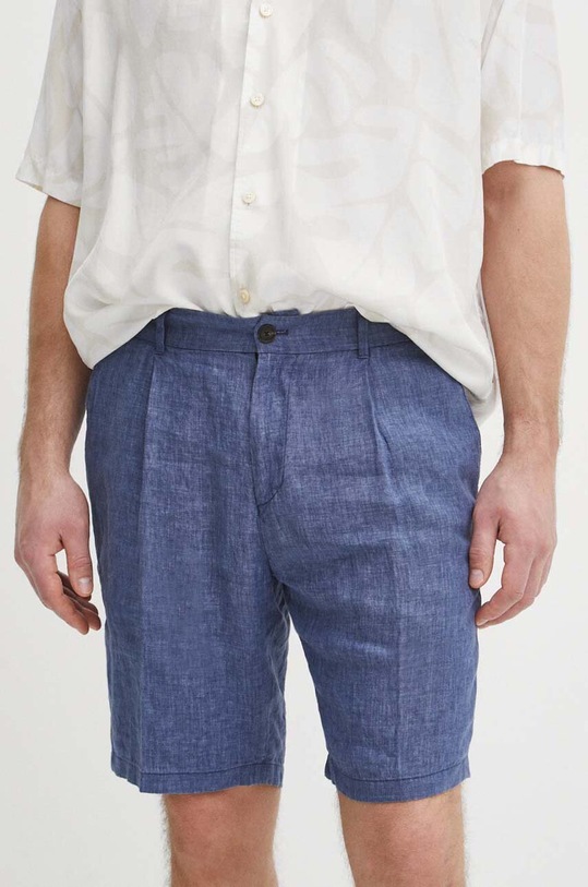 Lanene kratke hlače Joop! Dinghy tkanina plava 30042189