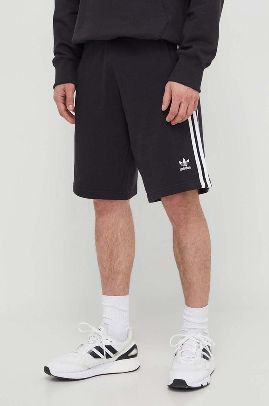 adidas Originals pantaloni scurți din bumbac Adicolor 3-Stripes negru IU2337