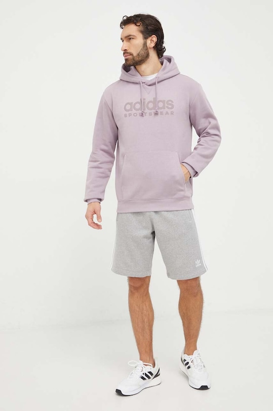 adidas Originals pantaloni scurți din bumbac Adicolor 3-Stripes IU2340 gri SS24