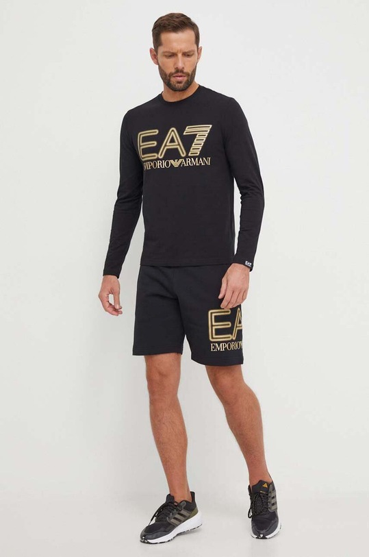 EA7 Emporio Armani szorty bawełniane 3DPS76.PJSHZ.0208 czarny SS24