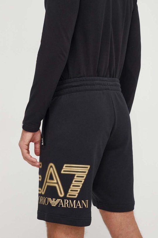 Odzież EA7 Emporio Armani szorty bawełniane 3DPS76.PJSHZ.0208 czarny
