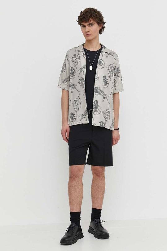 Samsoe Samsoe szorty z domieszką wełny SACHRISTOPH M24100105 czarny SS24