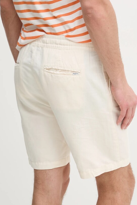 Odzież Pepe Jeans szorty lniane RELAXED LINEN SMART SHORTS PM801093 beżowy