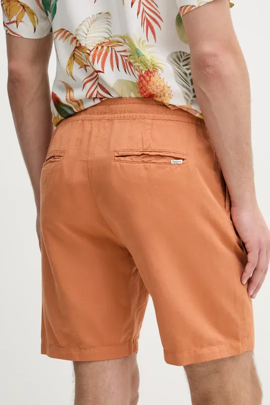 Ruházat Pepe Jeans vászon rövidnadrág RELAXED LINEN SMART SHORTS PM801093 narancssárga