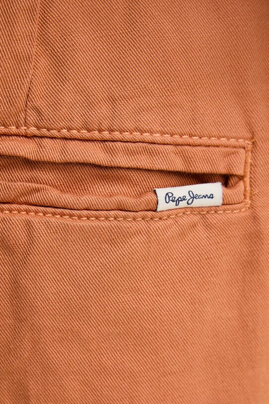 Pepe Jeans pantaloni scurti din in RELAXED LINEN SMART SHORTS portocaliu PM801093