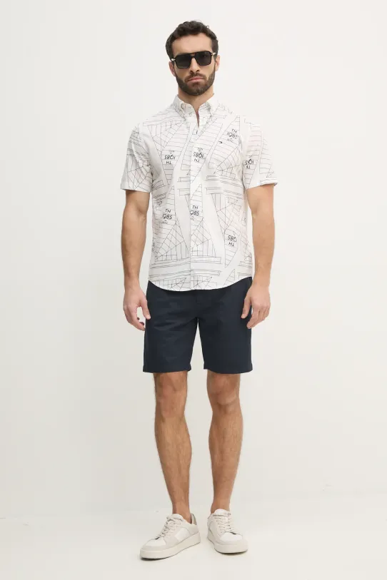 Lanene kratke hlače Pepe Jeans RELAXED LINEN SMART SHORTS PM801093 mornarsko modra SS25