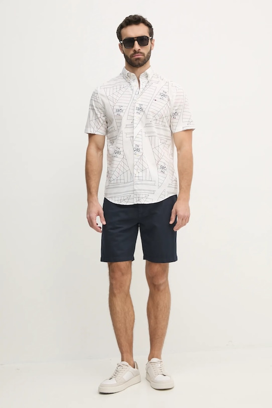 Lněné kraťasy Pepe Jeans RELAXED LINEN SMART SHORTS PM801093 námořnická modř SS25
