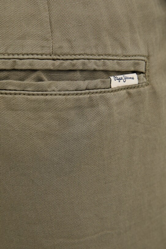 Pepe Jeans pantaloni scurti din in RELAXED LINEN SMART SHORTS verde PM801093
