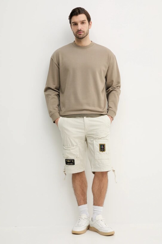 Bavlněné šortky Aeronautica Militare BE041CT1122 béžová SS25