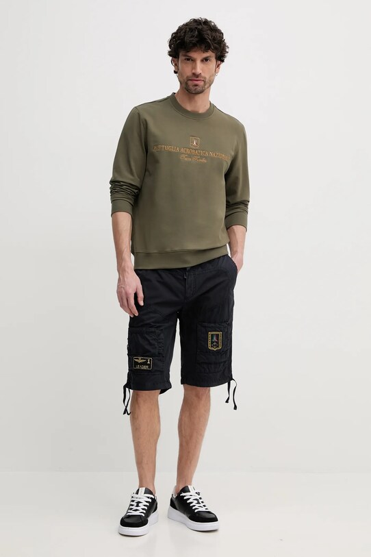 Bavlněné šortky Aeronautica Militare BE041CT1122 námořnická modř SS25