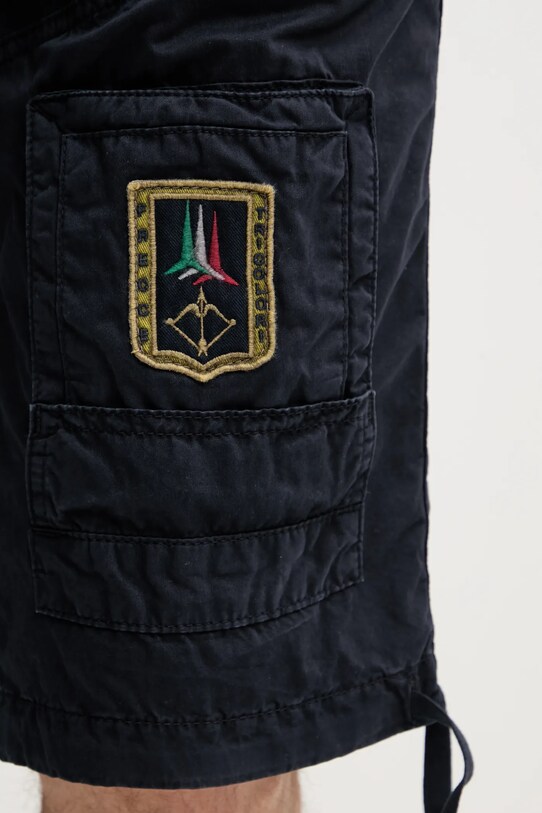 Bavlněné šortky Aeronautica Militare námořnická modř BE041CT1122