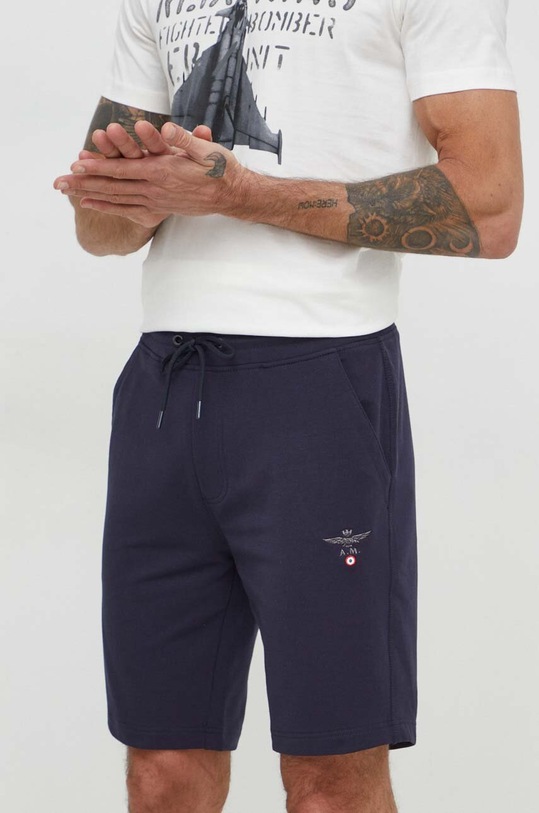 Šortky Aeronautica Militare s elastanom tmavomodrá BE170F459