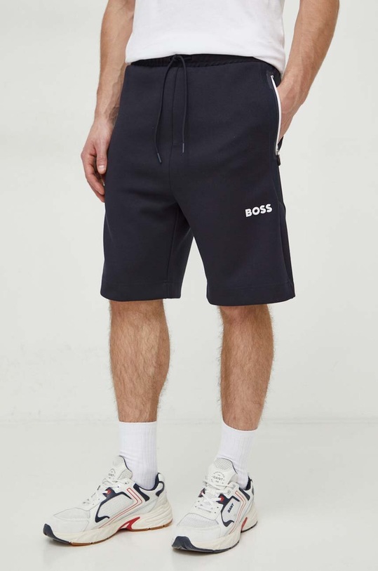 BOSS Green szorty z elastanem niebieski 50510348