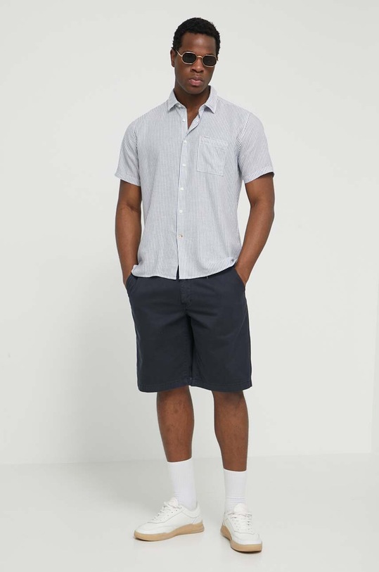 Barbour szorty bawełniane MST0006 granatowy SS24