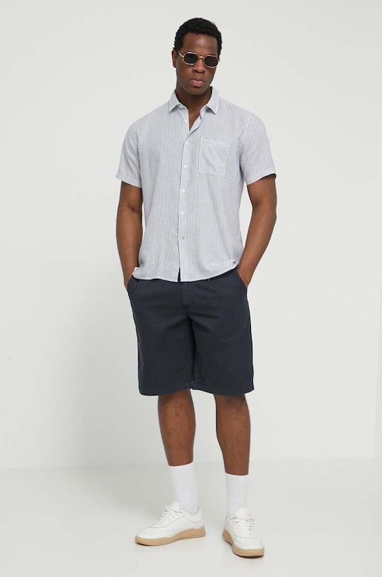 Barbour szorty bawełniane MST0006 granatowy SS24