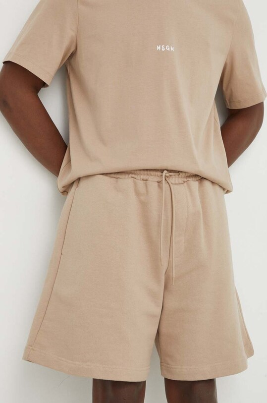 Хлопковые шорты MSGM 3640MB76.247000 бежевый SS24