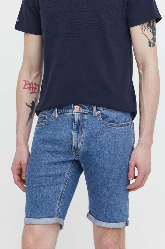 HUGO Blue szorty z elastanem niebieski 50511584