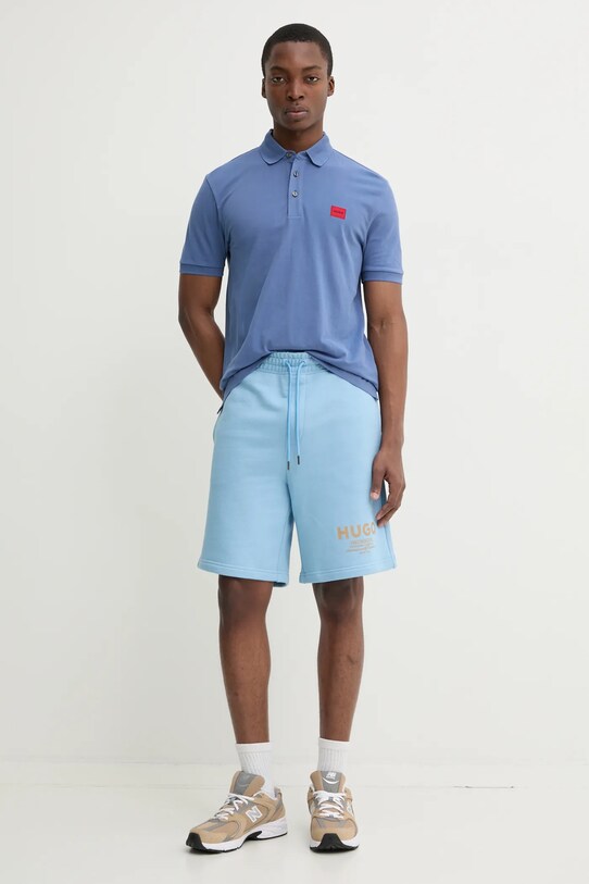HUGO Blue szorty bawełniane 50510728 niebieski SS25