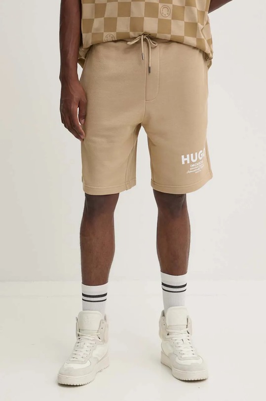 Bavlnené šortky Hugo Blue Nomario bavlna béžová 50510728