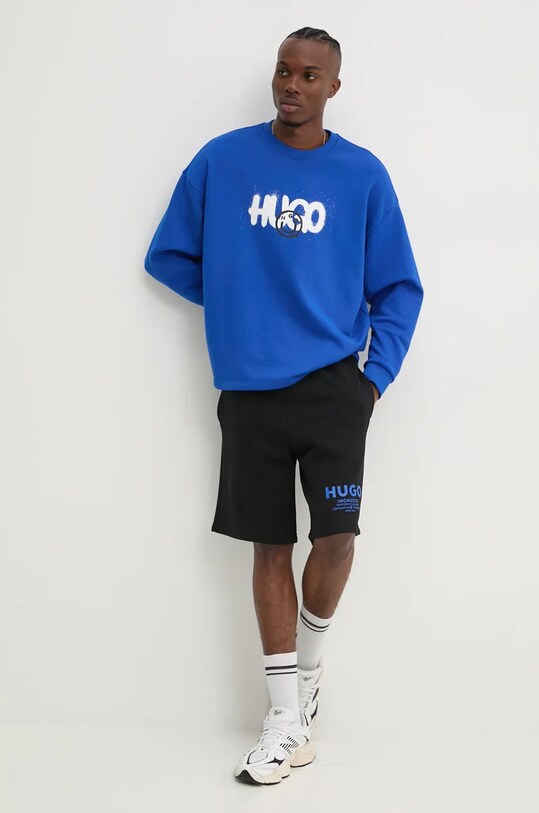 Bavlněné šortky Hugo Blue 50510728 černá SS25