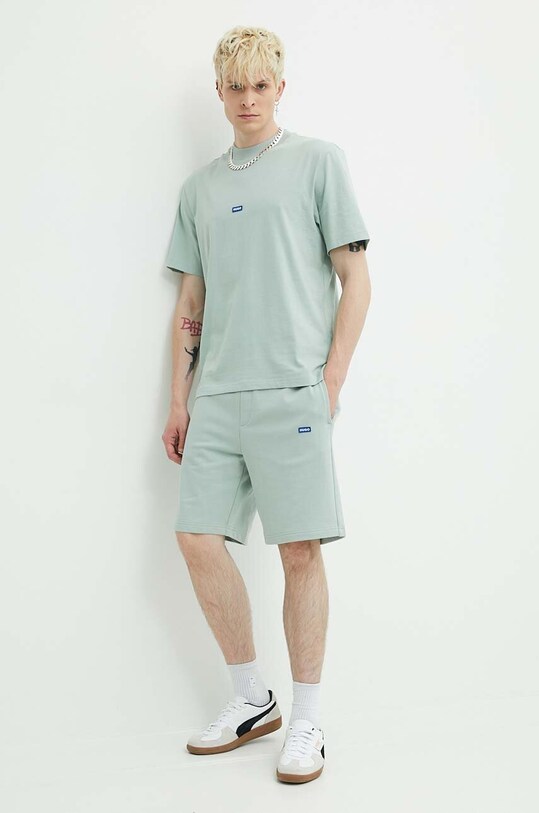Hugo Blue pantaloni scurti din bumbac 50522364 turcoaz AW25