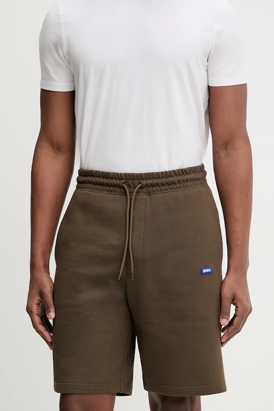 Βαμβακερό σορτσάκι Hugo Blue Nasensio βαμβάκι καφέ 50522364