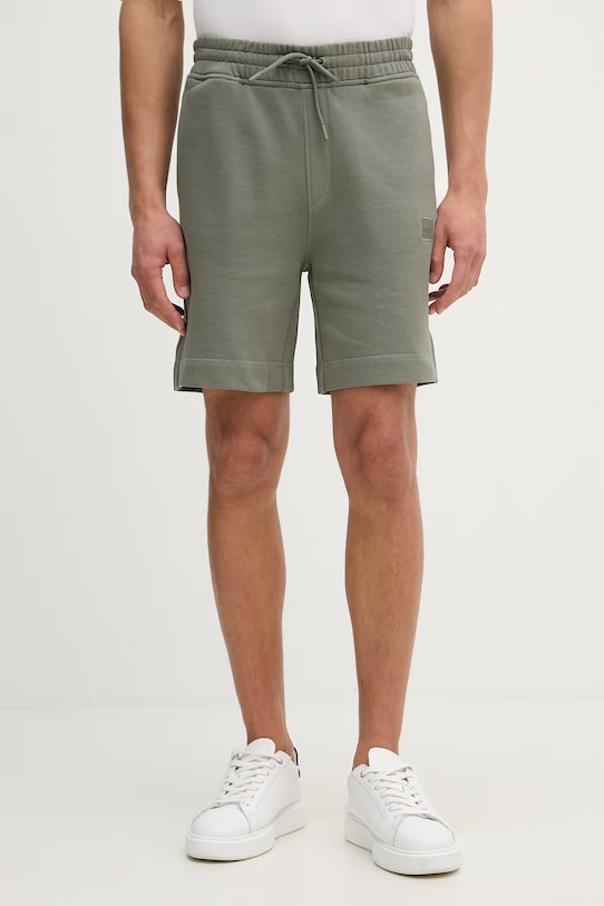 Pamučne kratke hlače BOSS Orange Sewalk bez uzorka zelena 50511726