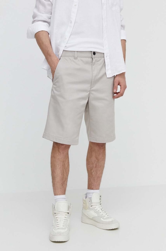 HUGO szorty tkanina szary 50505857